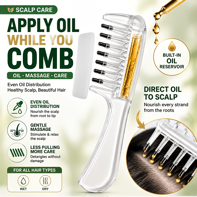 Root Stimulator Liquid - Scalp Oil Applicator Comb for Serums